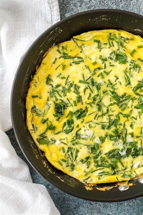 Arugula Goat Cheese And Chive Frittata Tasty Seasons