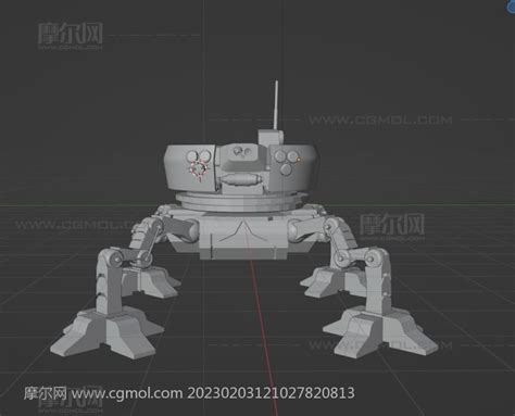 无聊弄的机器人四足机器人blender模型blendfbxstl多种格式机械角色模型下载 摩尔网cgmol