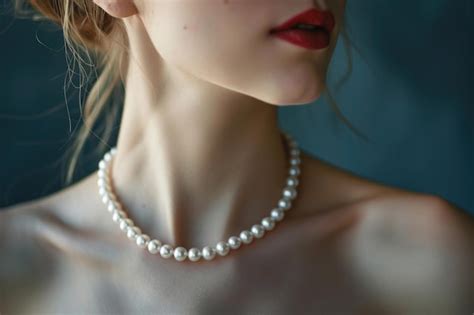 Premium Photo Woman Wearing Pearl Necklace