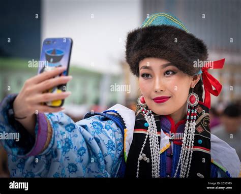 Mongolian Girl In Traditional Traditional Traditional Traditional