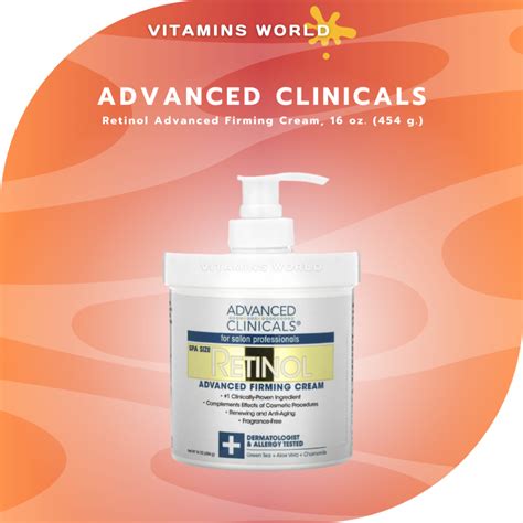 Advanced Clinicals Retinol Advanced Firming Cream 16 Oz 454 G V