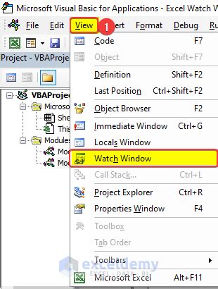 How To Use The Excel VBA Watch Window ExcelDemy