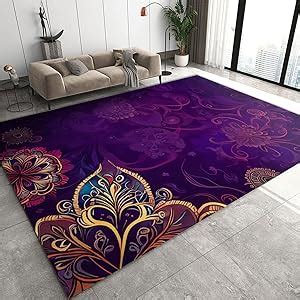 Amazon Luxurious Golden Mandala Area Rug Fantasy Purple