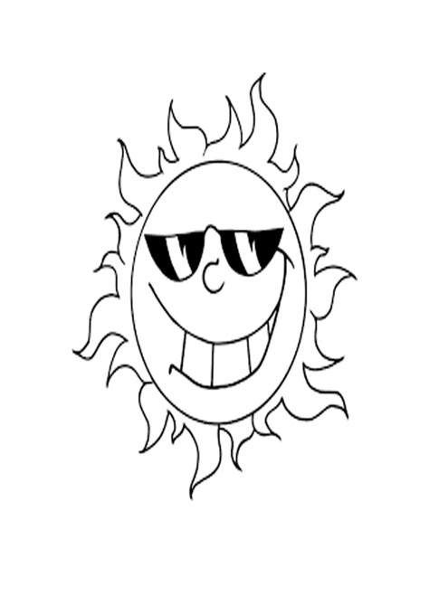 Coloring Pages | Sun Wearing Sunglasses Coloring Page