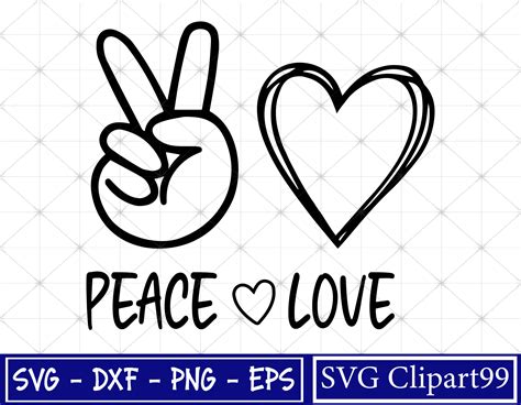 Peace Love Svg Peace And Love Svg Peace Love Sign Svg Peace Etsy