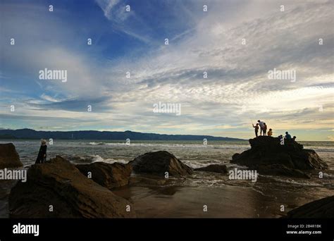 Pelabuhan Ratu Beach Sukabumi West Java Indonesia Stock Photo Alamy