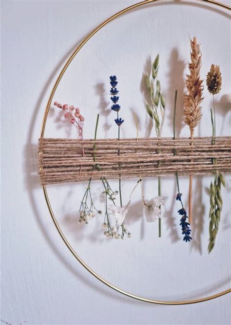 Nude Dried Flower Hoop By Sown And Wild