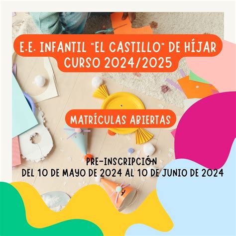 Abierto Periodo De Pre Inscripción Escuela Infantil El Castillo Curso