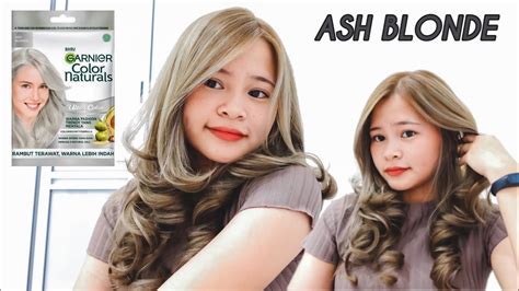 Cat Rambut Abu Abu Garnier Ultra Color Ash Blonde Youtube