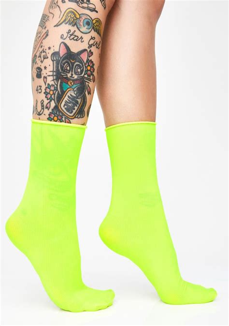 Neon Green Socks | Neon sock, Green socks, Fashion