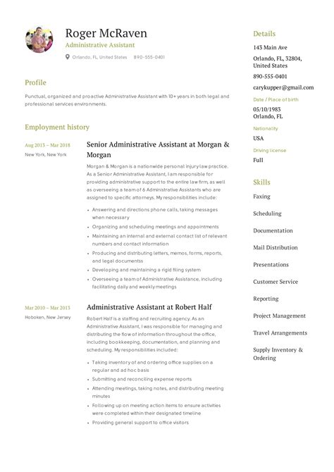 66 Printable Administrative Assistant Resume Sample Forms And Templates