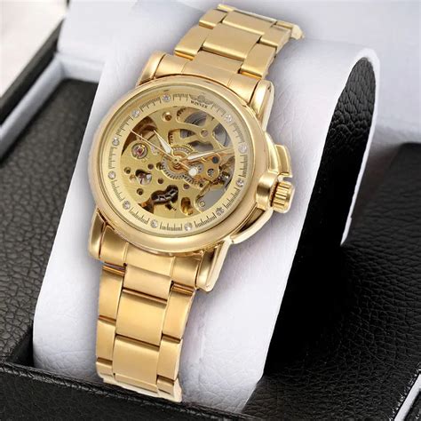 Luxus Gold Skeleton Automatische Uhren F R Frauen Mode Business