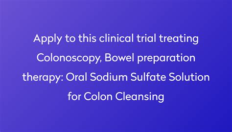 Oral Sodium Sulfate Solution For Colon Cleansing Clinical Trial 2024 Power