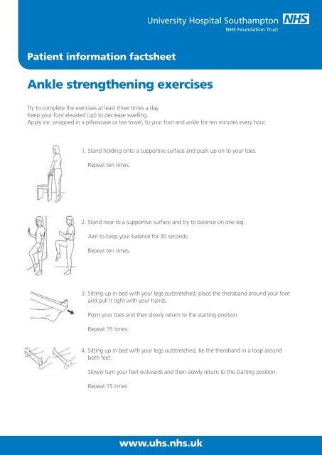 Ankle Sprain Exercises Pdf Nhs Chanell Villanueva