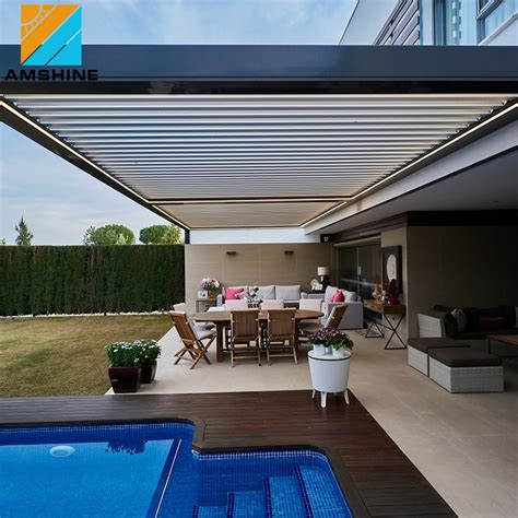 Remote Control Sun Shutter Pergola Aluminium Outdoor Motorised System