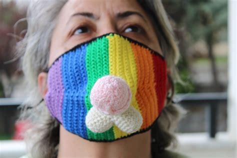 Lgbtq Pride Crochet Penis Mask Funny T Personalized Etsy