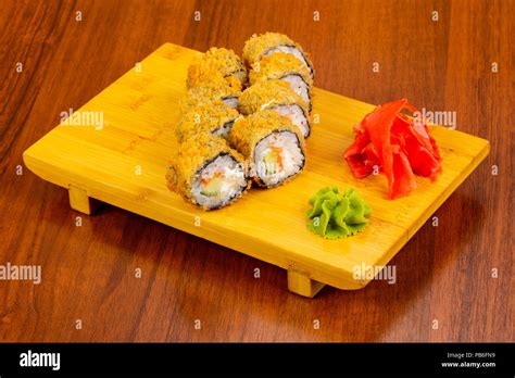 Philadelphia Tempura Roll With Cucumber Stock Photo Alamy