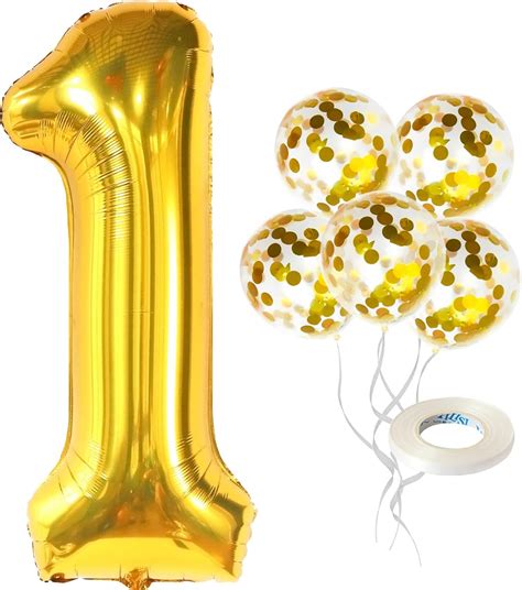 Amazon KatchOn Giant Gold 1 Balloon For First Birthday 40 Inch