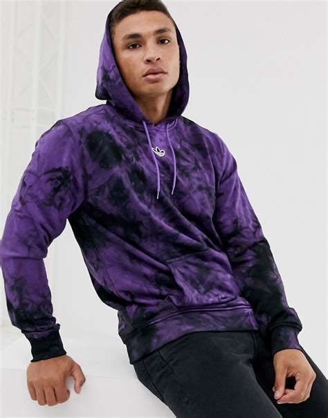 Adidas Originals Hoodie Tie Dye Purple With Central Trefoil Logo Purple Modesens Hoodies