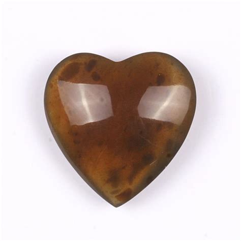 Smoky Amber Polished Hearts 40mm