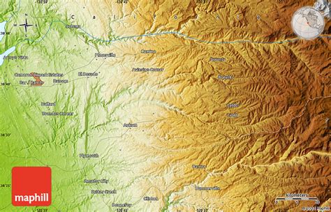 Physical Map of Grizzly Flat