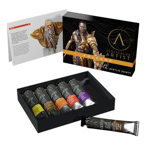 Conjunto Tintas Acr Licas Artist Volcano Scale Box X Ml