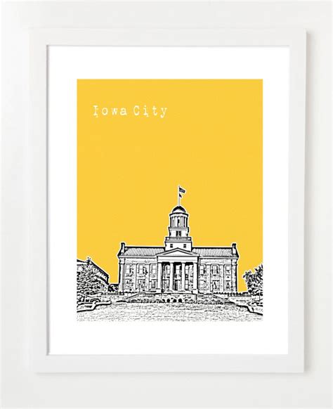 Iowa City Art Capitol Building Iowa City Skyline Series | Etsy