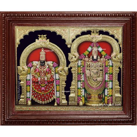 Tirupati Balaji Padmavati Lakshmi D Embossed Tanjore Paintings Buy