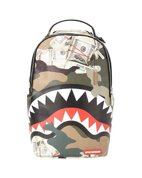 Sprayground Camo Money Shark Backpack For Men Lyst