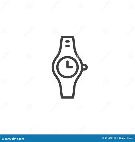 Wrist Watch Line Icon Stock Vector Illustration Of Clipart 299380269