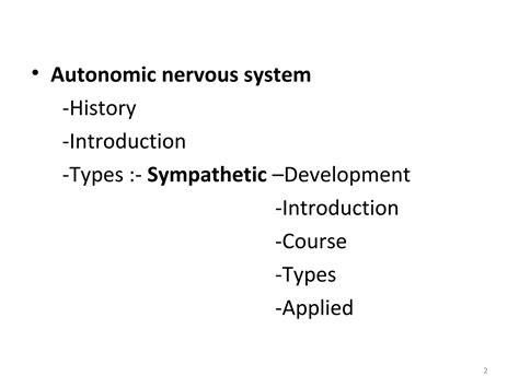 2. sympathetic nervous system | PPT