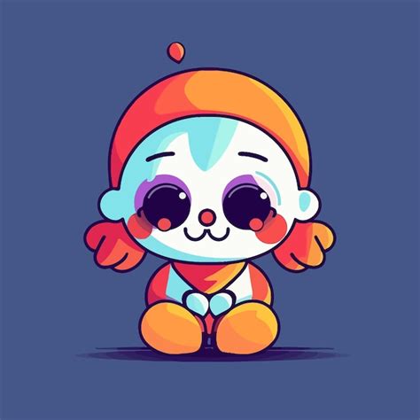 Premium Vector Cute Kawaii Clown Chibi Mascot Vector Cartoon Style