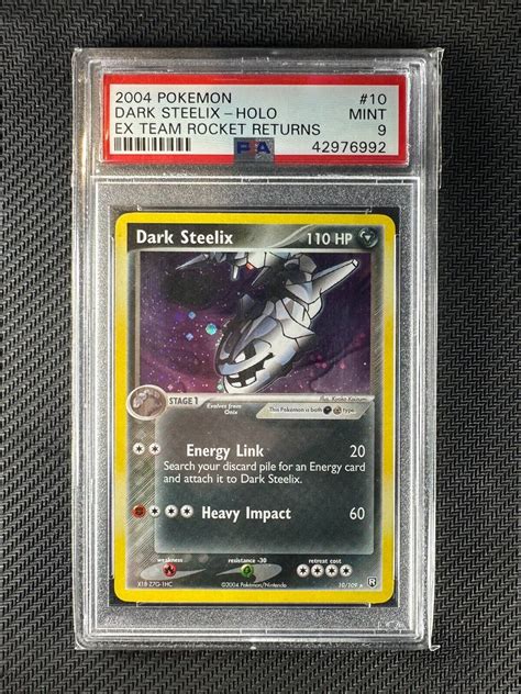 Dark Steelix 2004 EX Team Rocket Returns 010 109 Holo PSA 9 Price