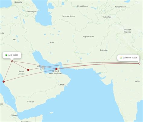 All Flight Routes From Lucknow To Hail Lko To Has Flight Routes