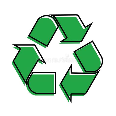 Green Arrows Recycle Eco Symbol Vector Illustration Isolated On White