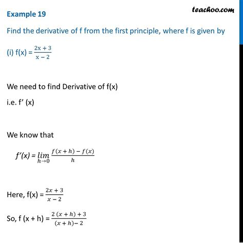 Example 19 Find Derivative From First Principle F X 2x 3 X