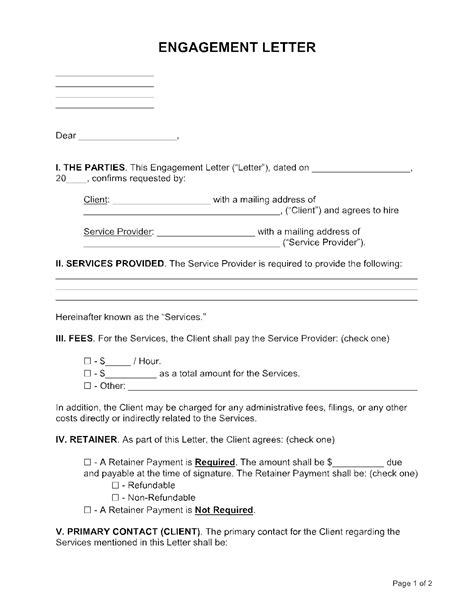 Sample Lawyer Engagement Letter Free 2024 Updated Bonsai