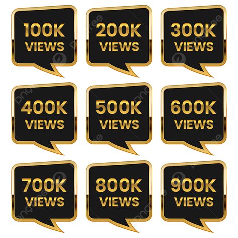 Transparent Golden K Views To K Celebration Thumbnail Vector Set