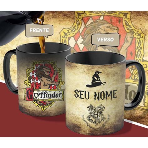 Caneca Magica Harry Potter Seu Nome E Casa Otimo Presente