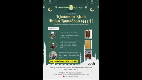 Live Khataman Kitab Syarah Hadits Jibril Dr Kh Mohammad Adnan