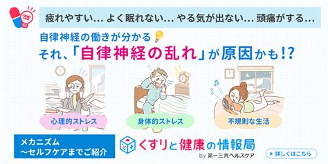 “自律神経”の重要な働きとは？ ストレスや加齢との関係も解説｜くすりと健康の情報局