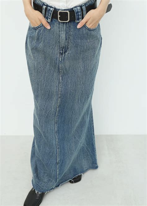 Denim Mermaid Maxi Skirt Blue S O E U R S