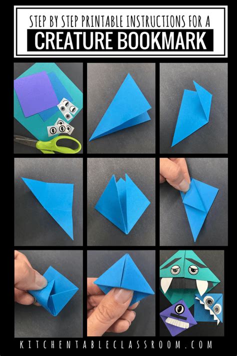 Diy Origami Bookmark Printable Step By Step Instructions The Kitchen Table Classroom