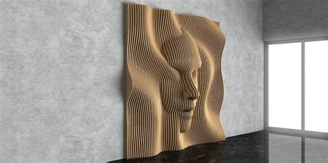 Mdf Parametric Wall Art Face Custom Size And Color Wood Wall D Cor