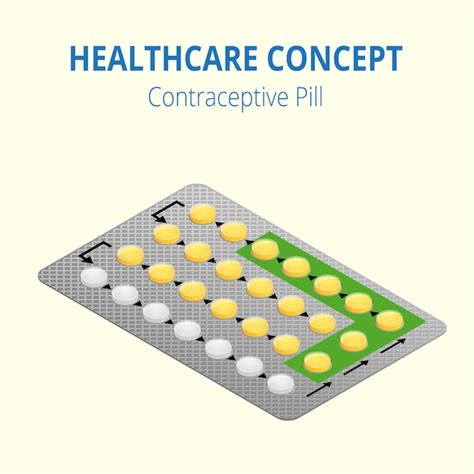 Premium Vector Strip Of 28 Contraceptive Pill Flat 3d Vector