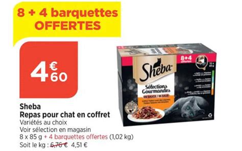 Promo Sheba Repas Pour Chat En Coffret Chez Bi1