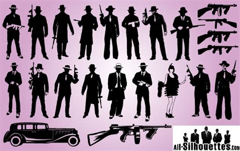 Gangster Girl Gun Silhouette