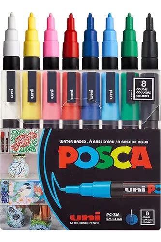 Marcador Uni Posca Pc M Estuche X Colores Tradicionales