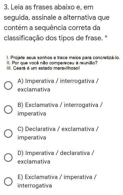 Leia As Frases Abaixo E Em Seguida Assinale A Alternativa Que Contém