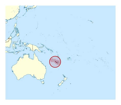 Large Detailed Location Map Of New Caledonia In Oceania New Caledonia